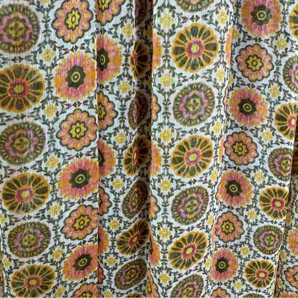 MISA Nita Midi Ruffle Dress in Flora Tile Mix Green and Pink Size S NWT - Picture 8 of 13